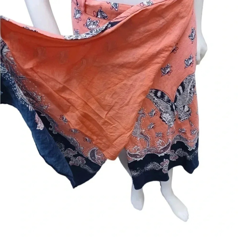 💥HOST PICK💥 Lucky Brand Boho Linen Blend  Wrap Skirt Size Small - Picture 6 of 10